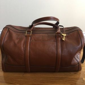 Fossil Leather Weekender Duffel Bag